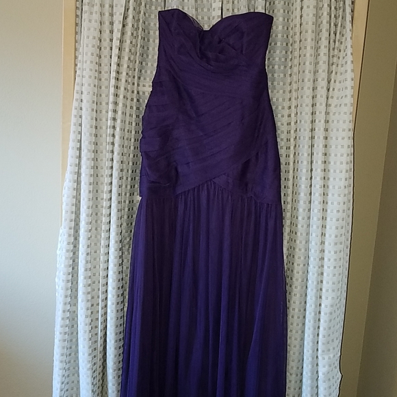 White by Vera Wang Purple Strapless Prom Wedding Gown Size 4 - Picture 2 of 10